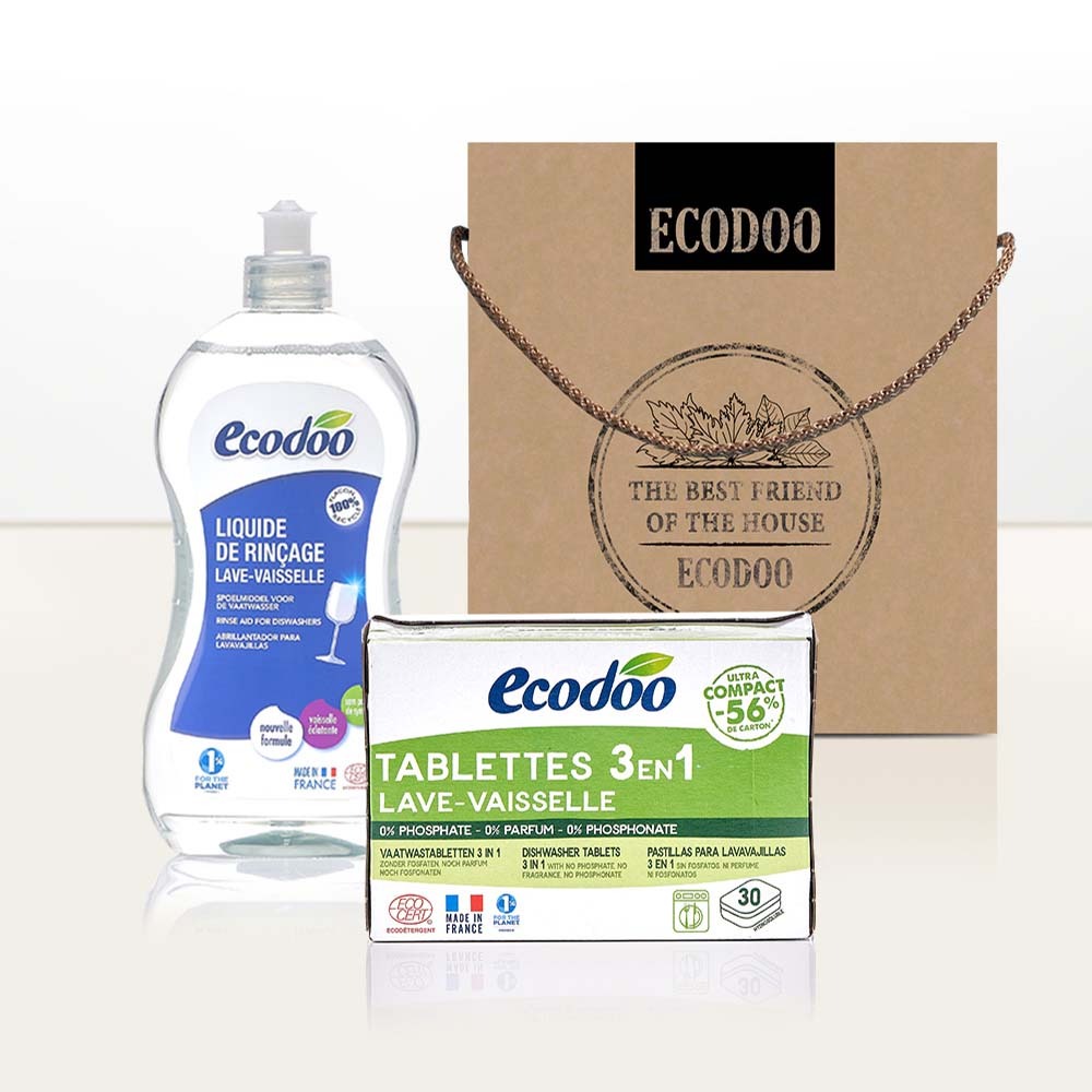 ecodoo, [에코두] 가정의달 식기세척기세제 타블렛 선물세트 (식기세척기세제 타블렛 360g+식기세척기 린스 500ml)