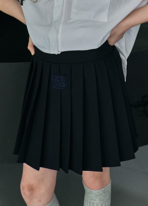 ZOE MELODY, Navy ZEMD Pleated Skirt