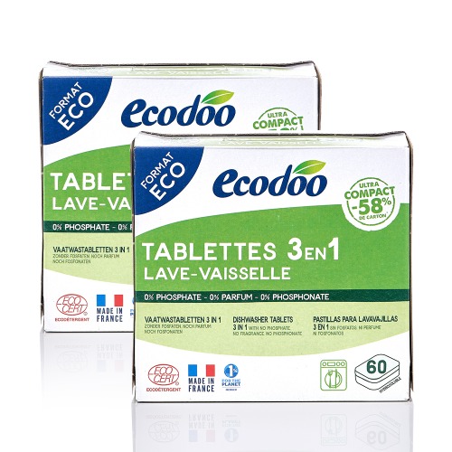 ecodoo, [에코두] 식기세척기세제 타블렛 3in1 720g 2개 120정