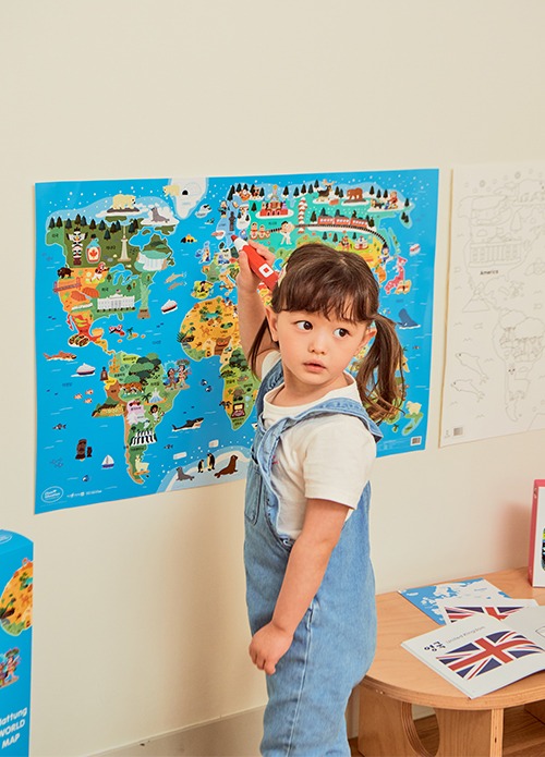hattung, 하뚱세계지도 (소리나는 세계 지도 + 색칠 포스터)