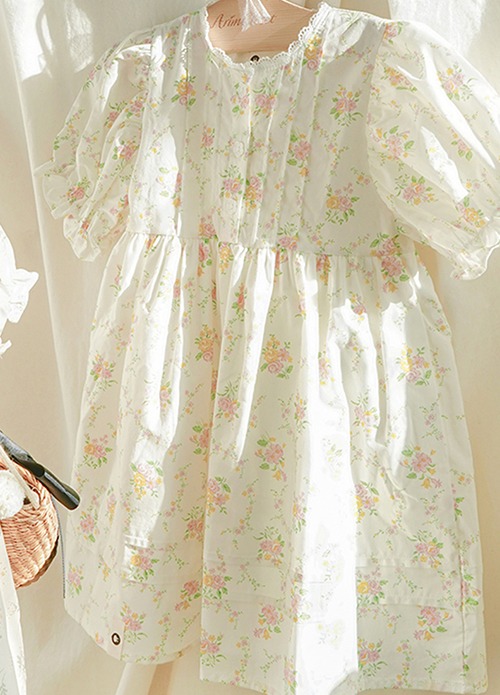 ARIMCLOSET, 귀여운 너에게 꽃처럼 향기로움 닿았을 때, 여름이야기 - neck lace point ivory baby cotton premium dress