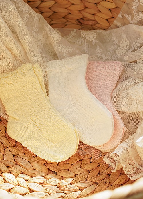 ARIMCLOSET, 쪼꼬미의 귀여운 여름 양말이라구요- ivory lace point baby socks (1ea)