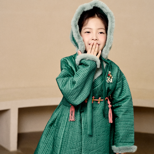 예화한복, [예화한복] 프리미엄 여아한복 초록 누비 두루마기 (주문제작 4~7일소요)